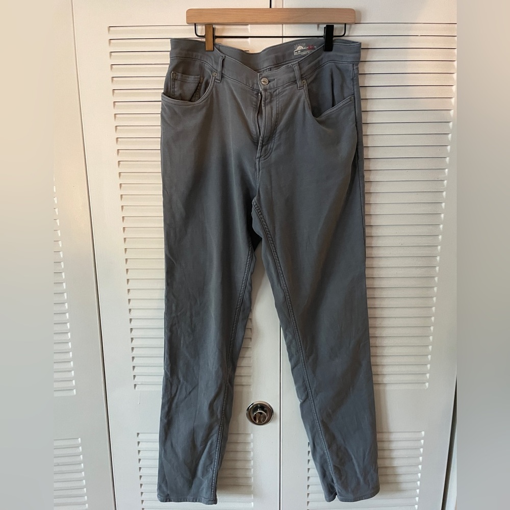 Faherty Stretch Terry 5 Pocket Pants 34 Faded Ocean